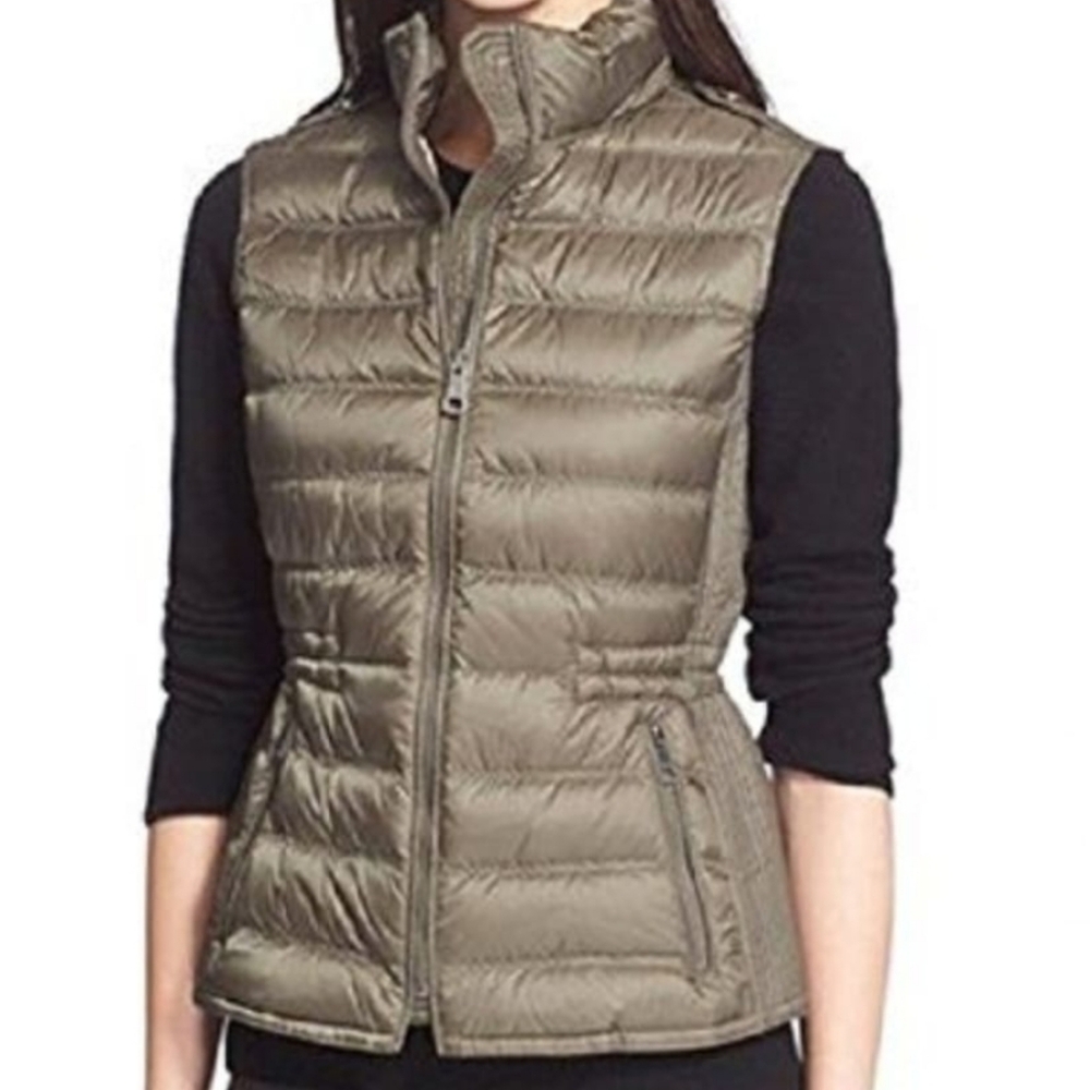 Burberry Brit "Cranstead" Mink Gray Down Puffer Vest